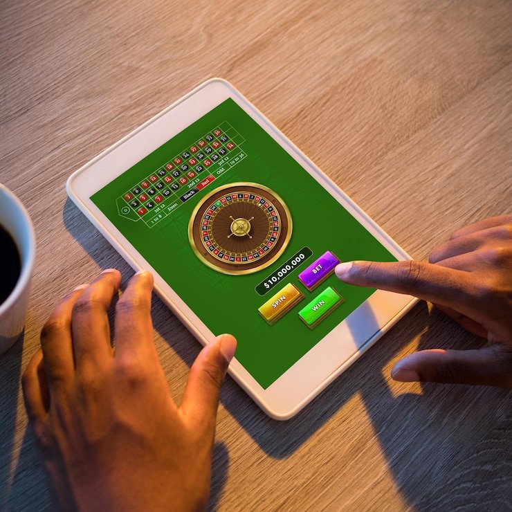 Ilustrasi layar perangkat menampilkan permainan togel online yang menarik